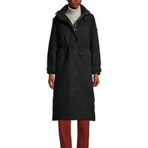 NEW Lands End Womens Expedition Down Maxi Coat Waterproof Long Down Coat Black S